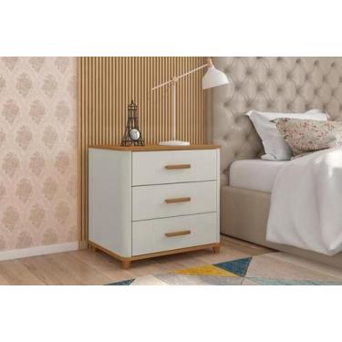 Imagem de Mini Cômoda 3 Gavetas Maitê Off white/Nature - Fabri Móveis