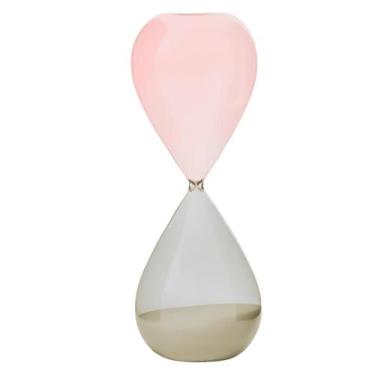 Imagem de Ampulheta Decorativa Rosa e Fume Areia Branca 32 min - Mai Home