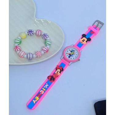 Imagem de Kit Relógio Infantil Analógico Super Heróis Desenho 3D Silicone Menino