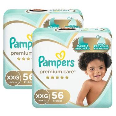 Imagem de Kit 112 Fraldas Pampers Premium Care Nova Jumbo Tamanho XXG