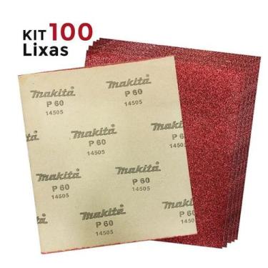 Imagem de Kit 100un Folha de lixa para Massa Gr 060 D-52467 - Makita