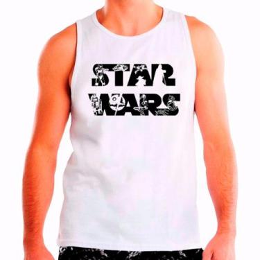 Imagem de Regata Masculina Branca Star Wars Filme 03 - DESIGN CAMISETAS, Branco,