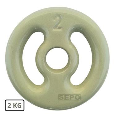 Imagem de Anilha Emborrachada Fitness 2 Kg Cinza - SEPO