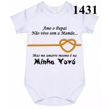 Imagem de body bebê me amarro mesmo e na vovó 1431 - nick aloha, Branco, G