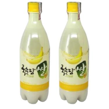 Imagem de Kit c/ 2 Vinhos de Arroz Coreano Makgeolli Banana 750ml