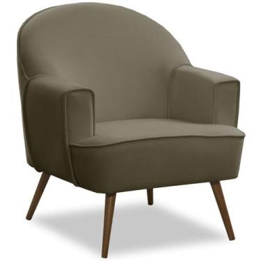 Imagem de Poltrona para Sala Decorativa Pés Palito Pérola - Konfort, Veludo Cast