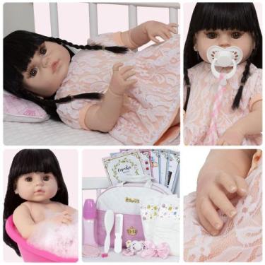 Imagem de Bebe Reborn Realista Morena Enxoval Completo Envio Imediato - Cegonha 