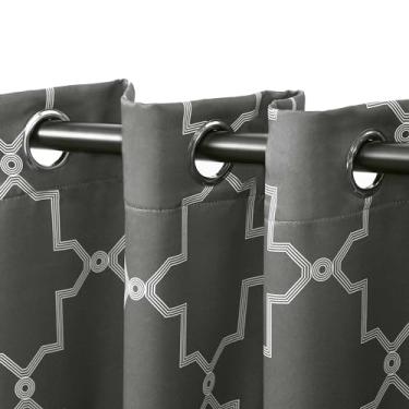 Imagem de SUPERIOR Cortinas blackout de 2 painéis de treliça imperial (52 x 108) - carvão