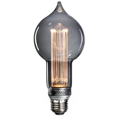 Imagem de Next Glow Lâmpada LED estilo vintage 3,5W equivalente a 20W estilo queda E26 lâmpada de LED base média, regulável, lâmpadas de fumaça quente suave, lâmpadas decorativas 55 lúmens para casa, cozinha, quarto, restaurante