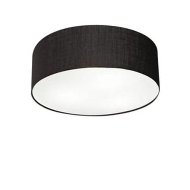 Imagem de Plafon Cilíndrico Md-3005 Cúpula em Tecido 40x12cm Preto - Bivolt - Vi