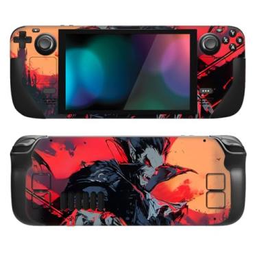 Imagem de PlayVital Conjunto completo de decalque de película protetora para LCD Steam Deck, adesivos personalizados capa de vinil para Steam Deck OLED - Blood Moon Vampire