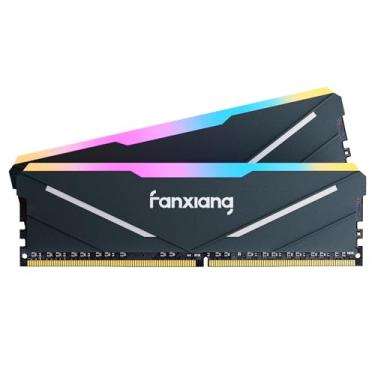 Imagem de fanxiang RGB DDR4 RAM 32 GB (2 x 16 GB) 3600 MHz CL18 V1.35, memória de overclocking de computador de jogos, compatível com Intel XMP 2.0 e AMD - Preto