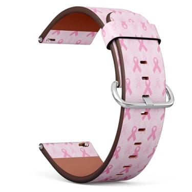 Imagem de Pulseira para smartwatch Fossil Gen 5E 42 mm/6 42 mm, Fossil Venture Gen 4 HR/Gen 3 feminina e masculina, 18 mm (fita rosa para conscientização do câncer de mama)