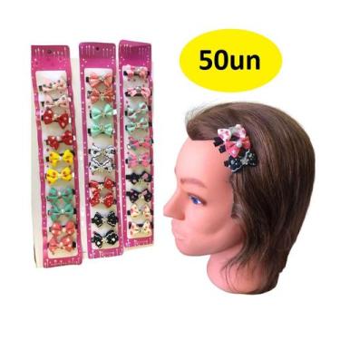 Imagem de 50 Presilhas De Cabelo Tic Tac Laço Sortido Infantil - Lynx Produções
