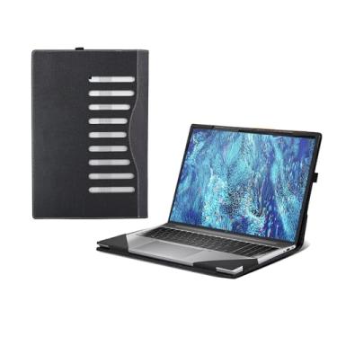 Imagem de Capa de laptop para HP ZBook Firefly 16 G9/ZBook Firefly G10 16 polegadas Mobile Workstation Notebook Bolsa protetora de couro PU (cinza)