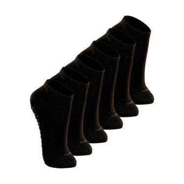 Imagem de Kit 6 Pares de Meias Infantil Antiderrapante Lupo 2911-003, Preto, 24-