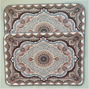 Imagem de Kit 2 Tapete Estampado Indiano Antiderrapante 40x60 Kasilar - Kasilar 