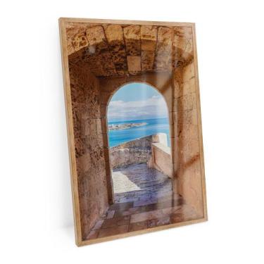 Imagem de Quadro Janela Em Masmorra Pequeno 60x40 Cm Para Escritório  - Bimper Q