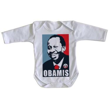 Imagem de body nenê criança roupa bebê manga longa Mussum Obamis - Empório Dutra