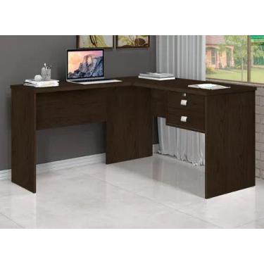 Imagem de Escrivaninha de canto em l village móveis noce