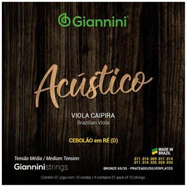 Imagem de Cordas Giannini Acústico P/ Viola Tensão Media Cebolão - Ré