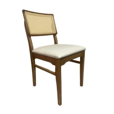 Imagem de Cadeira Estofada Uttar Com Palha Indiana - Bem Móveis, Castanho