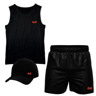 Imagem de Conjunto Camiseta Regata Algodão Short Tactel E Boné RLXD - Relaxado, 