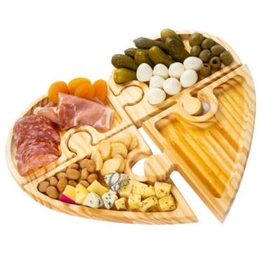 Imagem de Petisqueira Madeira Coração Mesa Posta Cozinha Jantar - CARMISINI