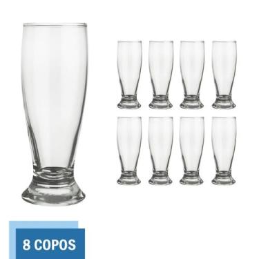 Imagem de Conjunto 8 Copos Vidro 300ml Munich Chopp Transparente Nadir - NADIR F