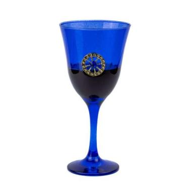 Imagem de Taça Azul Santa Sara Cigana Lirio Super luxo 330 ml -Vidro - Lua Místi