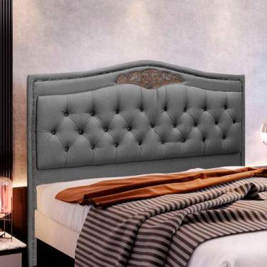 Imagem de Cabeceira Estofada Holanda 1,95 King Size Linho Speciale Home, Trovão