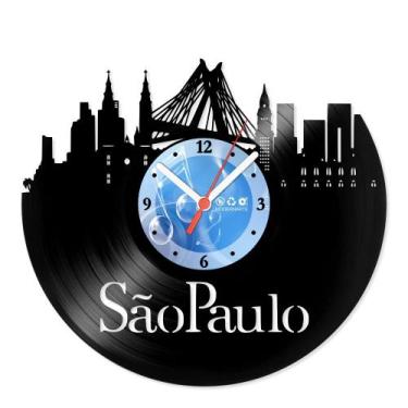 Imagem de Relógio De Parede Disco Vinil Lugares - São Paulo - VLU-050 - Modernar
