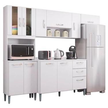 Imagem de Cozinha Lavínia Balcão Com Tampo Branco - Poquema - POQUEMA MÓVEIS