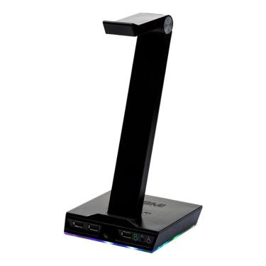 Imagem de Suporte De Headset Gamer KBM! Gaming RGB 3x USB C/ Placa De Som - KGSHG200PT