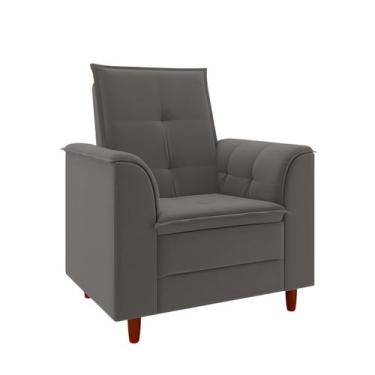 Imagem de Poltrona Decorativa Estofada Confortável Sala Atenas Suede - Black Hou