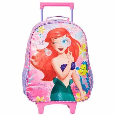Imagem de Mochila Escolar Princesa Ariel Disney Rodinha Tam G Infantil