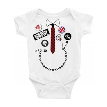 Imagem de Roupa Bebê Body Infantil Punk Rock - IDEIA INCRIVEL, Branco, G