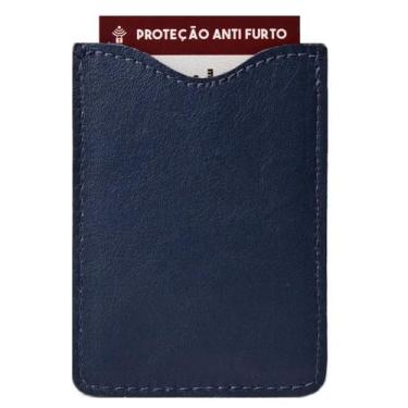 Imagem de Porta Cartão Anti Furto em Couro Artlux 5003, Azul escuro