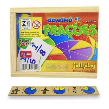 Imagem de Dominó De Frações 28 Peças Em Madeira