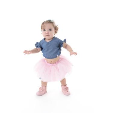 Imagem de Saia Princesa Tutu ROSA BEBÊ com Brilho - Quimera Kids, 4, Rosa