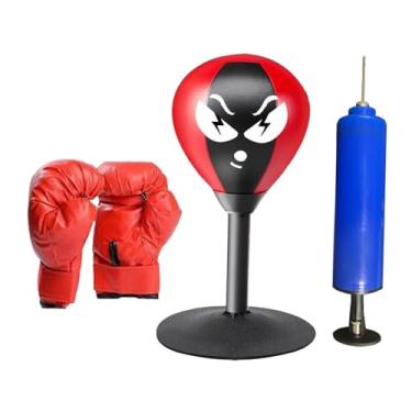 Imagem de Colaxi Bola de reação de boxe Saco de velocidade de boxe com bomba de ar Saco de pancadas de mesa, Saco de reflexo esportivo para prática de socos Fitness, com Luvas Infantis