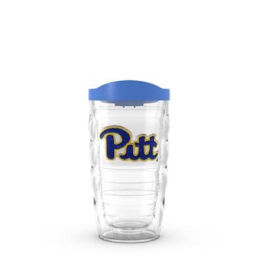 Imagem de Tervis Copo isolado feito nos EUA com parede dupla University of Pittsburgh Panthers mantém as bebidas frias e quentes, 283 g ondulado, logotipo principal