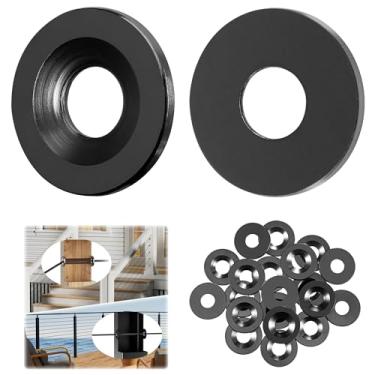 Imagem de Fulifix Pacote com 20 unidades de mangas protetoras adesivas pretas para cabo de 1/8" 5/32" 3/16", ferragens para trilhos de deck de aço inoxidável T316 para postes de metal e madeira, LT12B