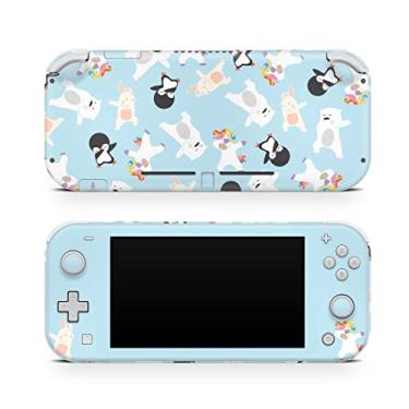 Imagem de Tacky Design Película de decalque de animal compatível com o envoltório Nintendo Switch Lite, película de cor azul Kawaii para Nintendo Switch Lite, decalque completo de vinil premium 3M.