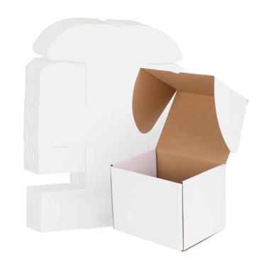 Imagem de WIFTREY 20 x 15 x 15 cm Conjunto de 20 caixas de papelão ondulado branco para embalagem de pequenas empresas, mudança e envio
