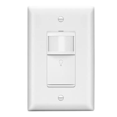 Imagem de LIDER Interruptor de Sensor de Movimento com Placa de Parede, Interruptor de Luz com Sensor Pir, Modos de Ocupação E Vacância, Sem Fio Neutro Necessário, 120 V, 60 Hz, 150 W Led/Cfl, Pólo Único, Lps-1