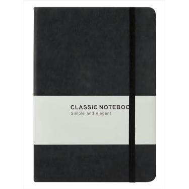 Imagem de FARROWR Caderno preto A5 diário pautado pela faculdade, cadernos executivos de capa dura grossa