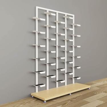 Imagem de Expositores comerciais para lojas de calçados, loja de roupas modernas, grande suporte independente, rack de tênis de metal, suporte organizador de sapatos boutique de varejo, exposição de s