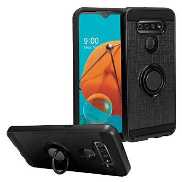 Imagem de CELZEN - para LG K51, LG Reflect (LM-K500) - Capa de telefone híbrida com suporte de anel, RS2 Black