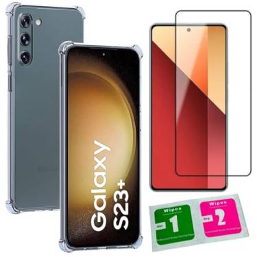 Imagem de [GL CASES] KIT Capa Capinha Case Samsung Galaxy S23 Plus | S23+ Slim Clear Anti Impacto Silicone Transparente Flexível Anti Choque + Pelicula Samsung S23 Plus | S23+ De Vidro 3D Cobertura Total